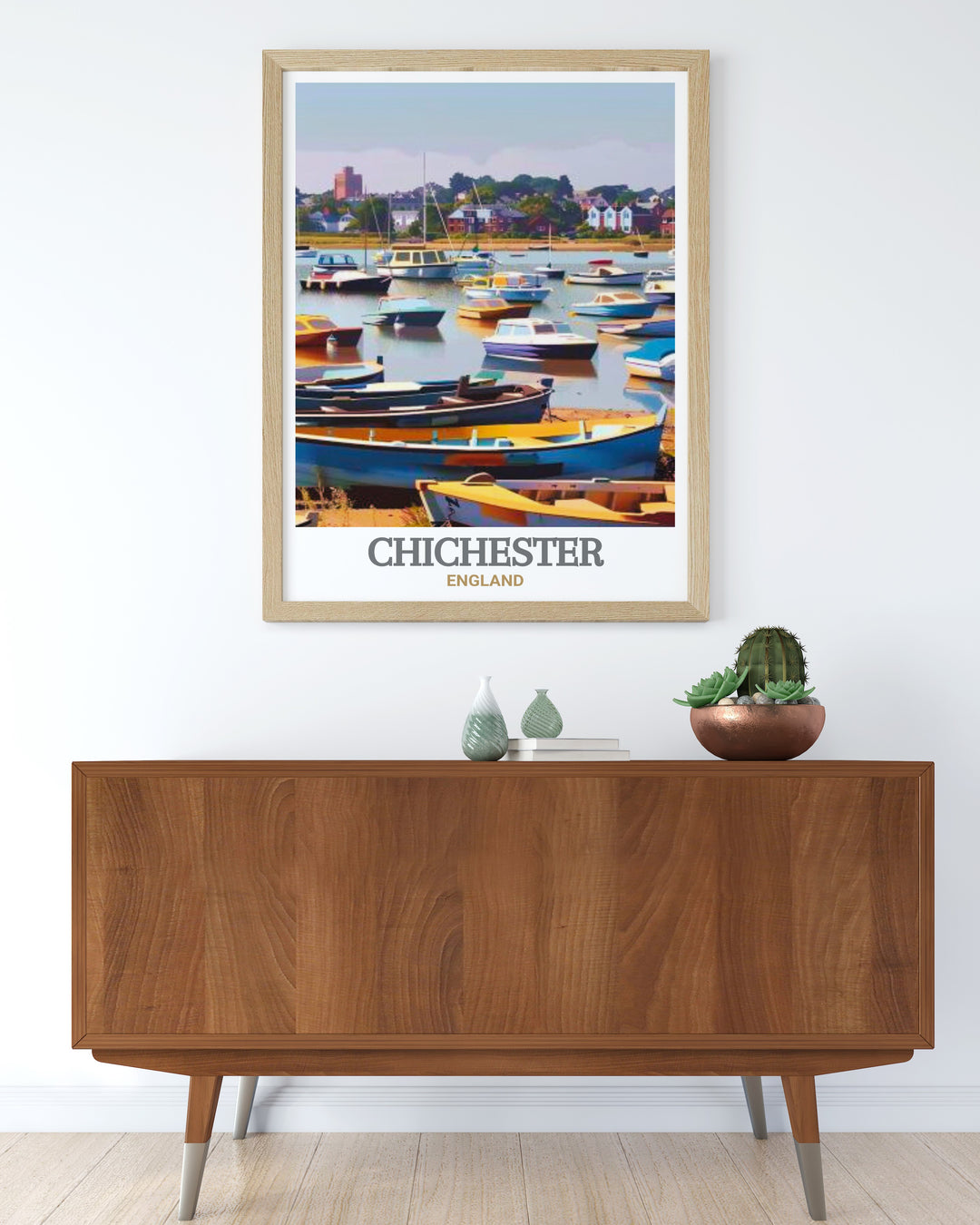 Decorate your space with the serene beauty of the English coast with this Chichester Harbour wall decor, capturing the essence of the harbors quiet elegance and natural splendor.