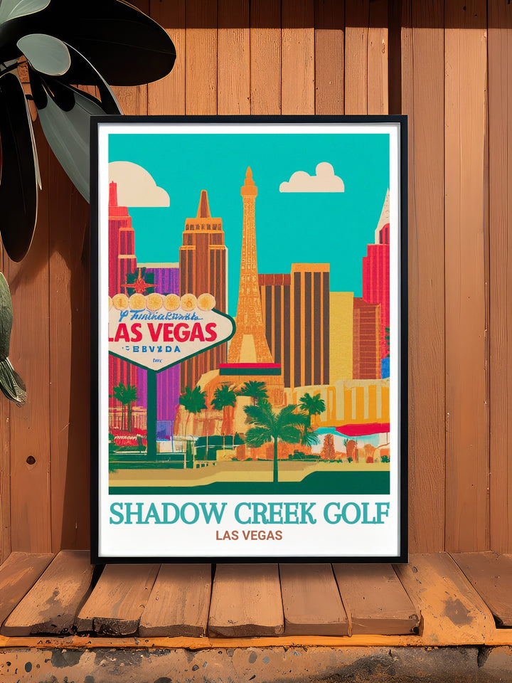 Framed Art featuring the prestigious Shadow Creek Golf Course in Las Vegas. The artwork is perfect for those who appreciate the sport of golf and want to showcase it in their home. The framed print adds a sophisticated touch to any space, making it an ideal choice for a thoughtful gift or a centerpiece in your own collection.