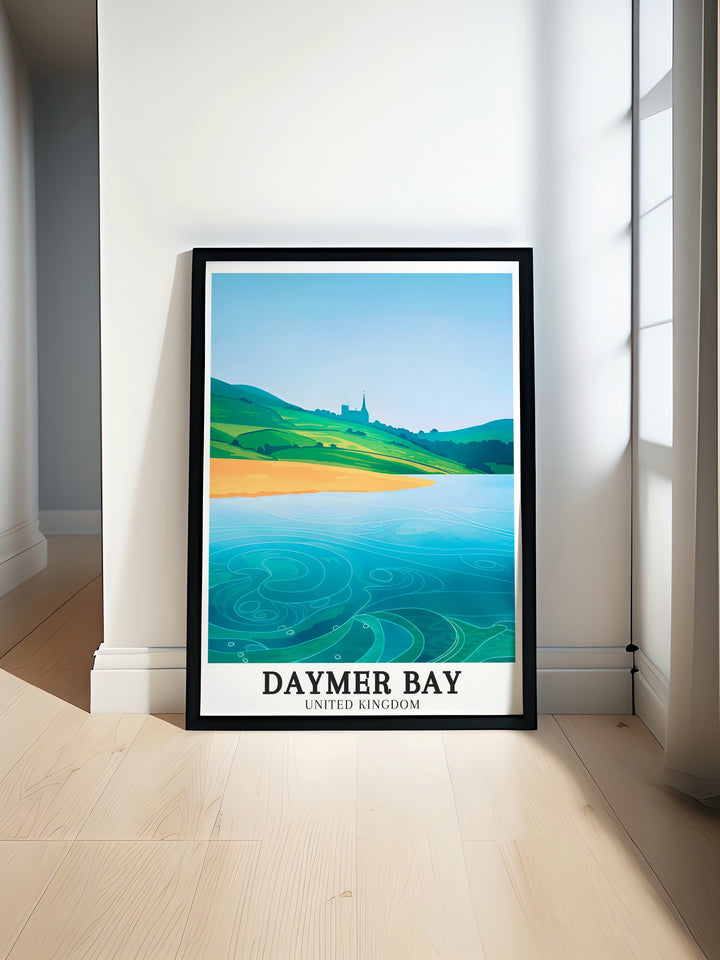 The calm waters of Daymer Bay and the stunning landscape of Daymer Beach are perfectly illustrated in this canvas art, offering a tranquil view of North Cornwalls coastal treasures. Ideal for nature lovers and those who cherish the seaside.