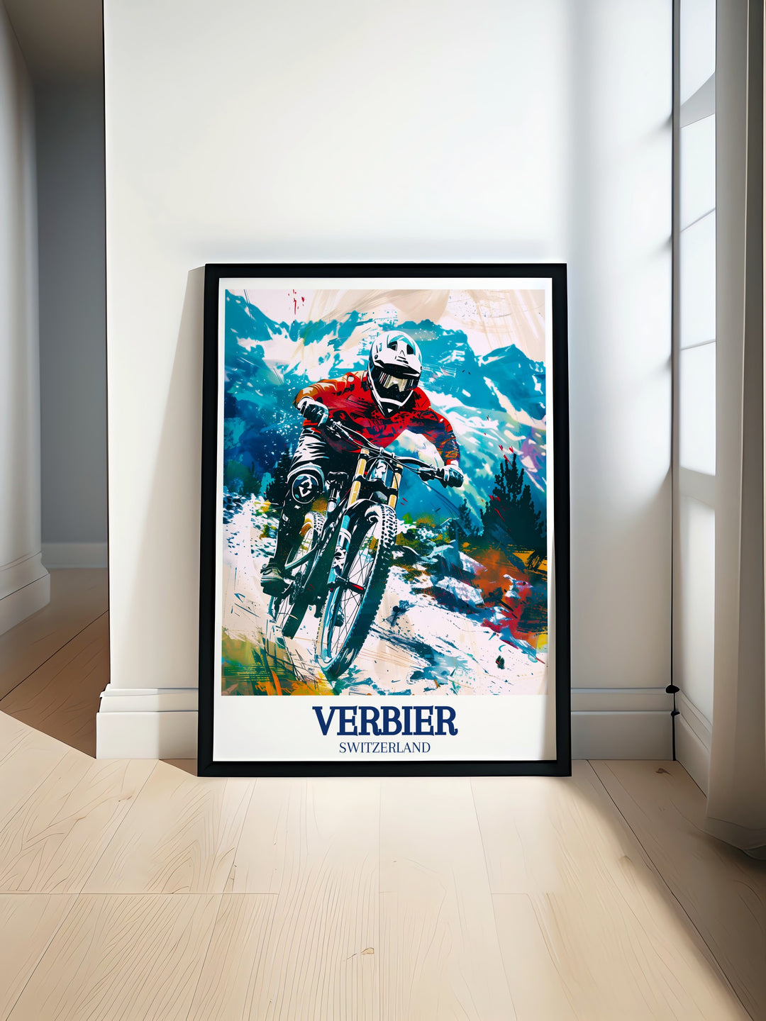 Mont Gelé wall art captures the peaceful yet exhilarating atmosphere of Verbiers ski resort. The detailed print highlights the snowy peaks and pristine beauty of this iconic mountain, offering a serene yet adventurous piece for any home or office space.