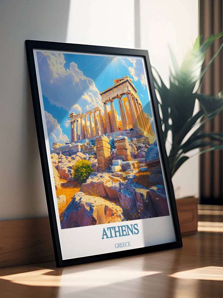 The Acropolis in the early morning light, the city of Athens awakening around this ancient citadel in a captivating poster.