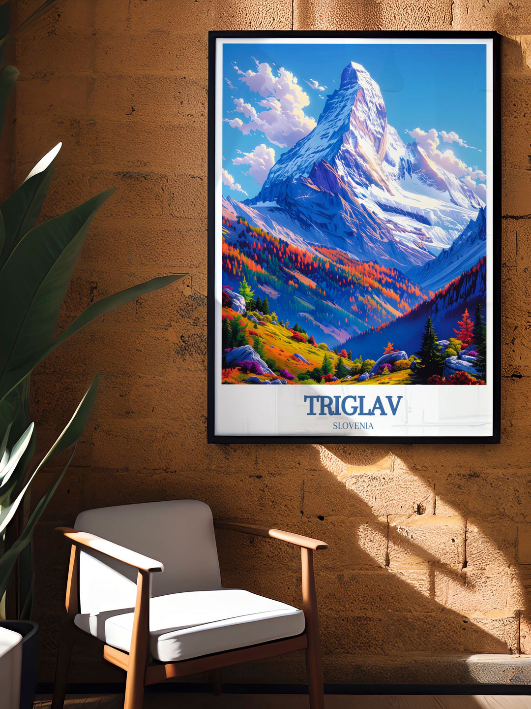 Perfect wall decor with Triglav Peak print celebrating the natural beauty of Mount Triglav and the surrounding Julian Alps Slovenia a thoughtful gift for mountain climbing enthusiasts and those who dream of exploring Slovenia’s national parks.