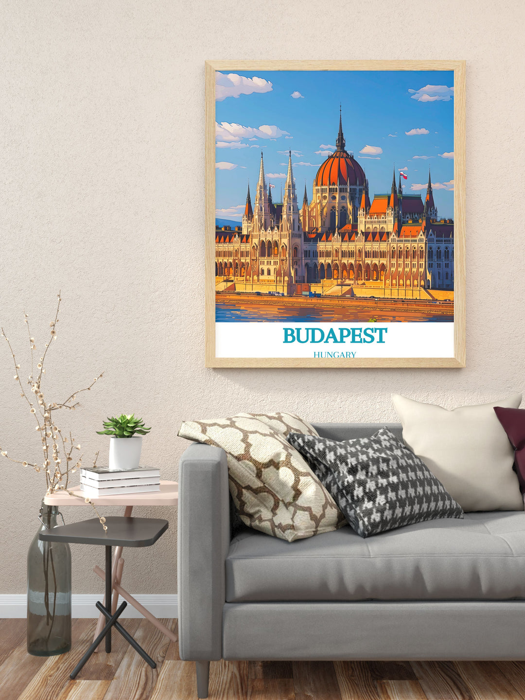 Parliament Building modern prints capturing Budapests iconic skyline a perfect addition to your home or office space