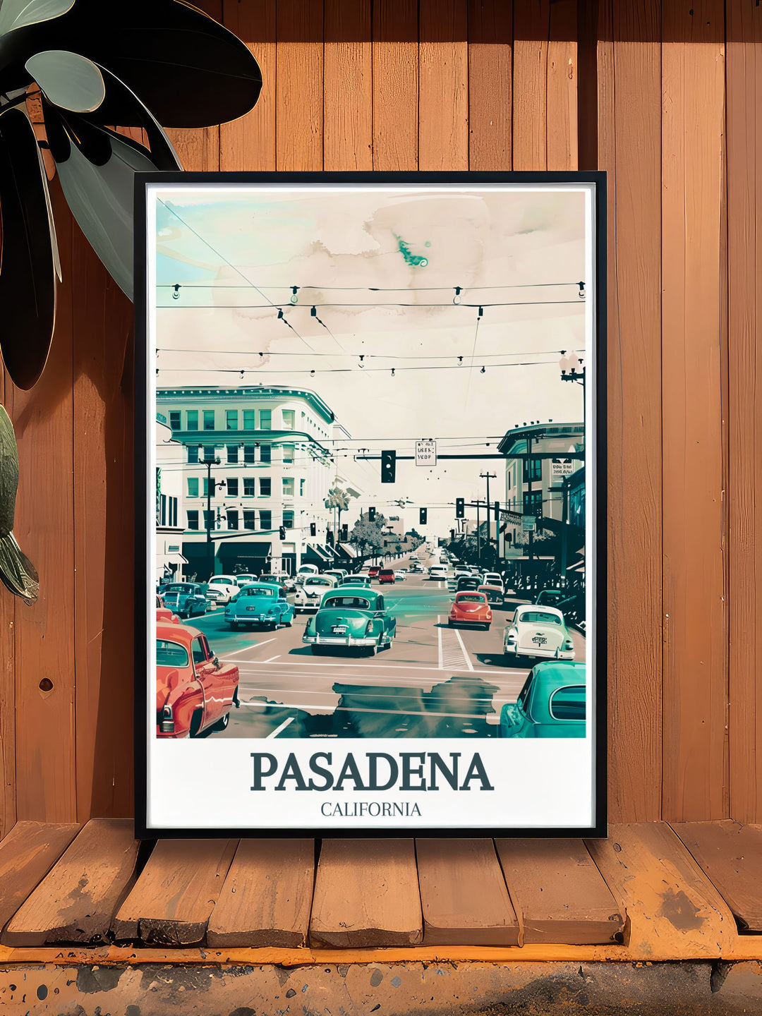 Stunning Pasadena print capturing the unique blend of historical charm and modern vibrancy of Old Pasadena, Colorado Boulevard. Great for living room decor and special gifts