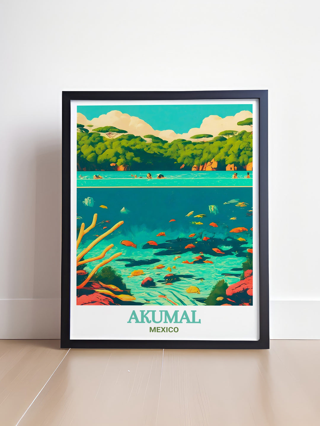 Stunning Akumal Wall Art capturing the beauty of Yal Ku Lagoon adding a touch of tropical charm to any space