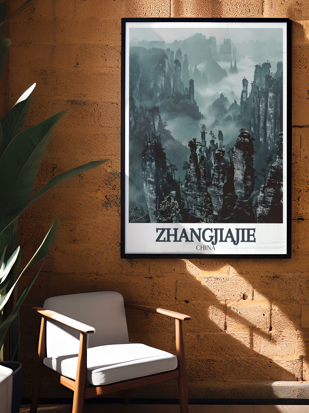 A stunning canvas print of Zhangjiajies soaring rock formations, offering a view of the Grand Canyons dramatic cliffs and valleys. This artwork brings the essence of Chinas natural wonders into any room, with intricate details that showcase the rugged beauty of the landscape. Ideal for lovers of travel and nature.