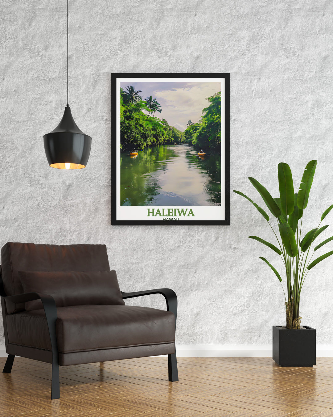 Elevate your home decor with this personalized Haleiwa Poster Featuring the beautiful Anahulu River Haleiwa River and vibrant city map it captures the relaxed vibe of Hawaii and makes an ideal gift for travel lovers and art enthusiasts