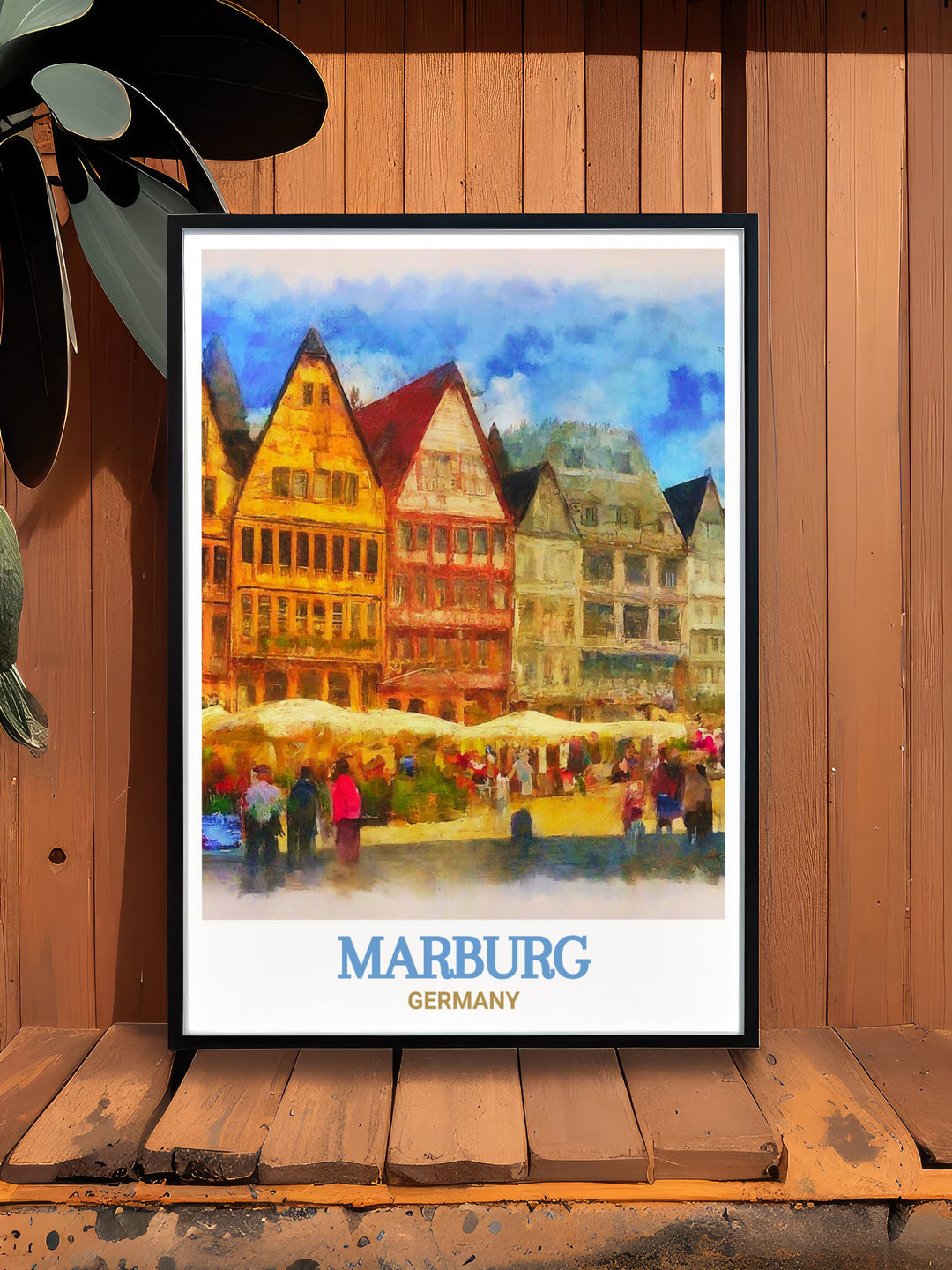 Immerse yourself in the history of Marburg with this Market Square decor print. The detailed artwork highlights the squares significance in Germanys cultural landscape, making it a must have for history enthusiasts and art collectors. This print offers a unique way to celebrate Marburgs enduring beauty