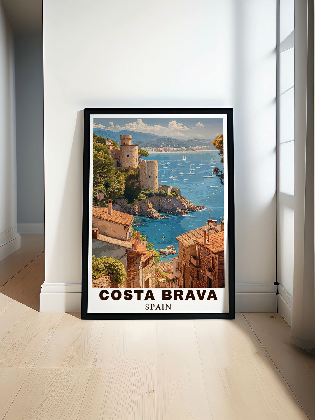 Experience the charm of Tossa de Mar with a vibrant art print showcasing its medieval castle and scenic views.