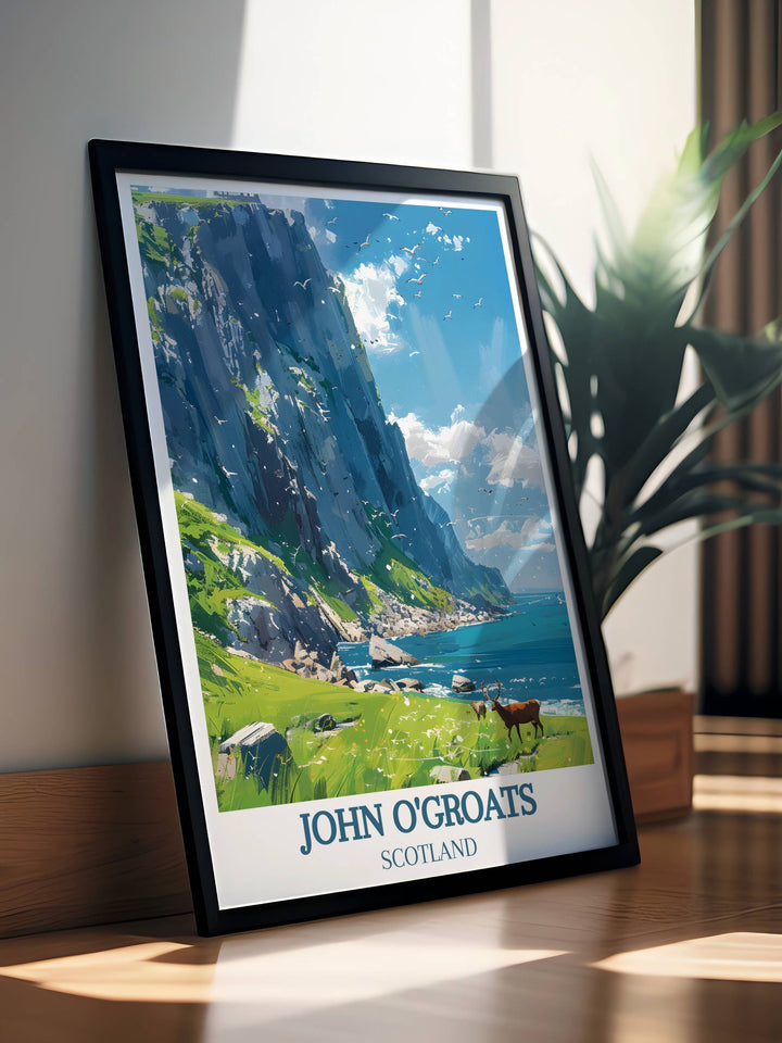 Inspirational print of Scottish Highlands Signpost, perfect for those who appreciate the beauty of Scotland and the thrill of cycling. This artwork celebrates the stunning Highlands, making it a meaningful gift for nature lovers.