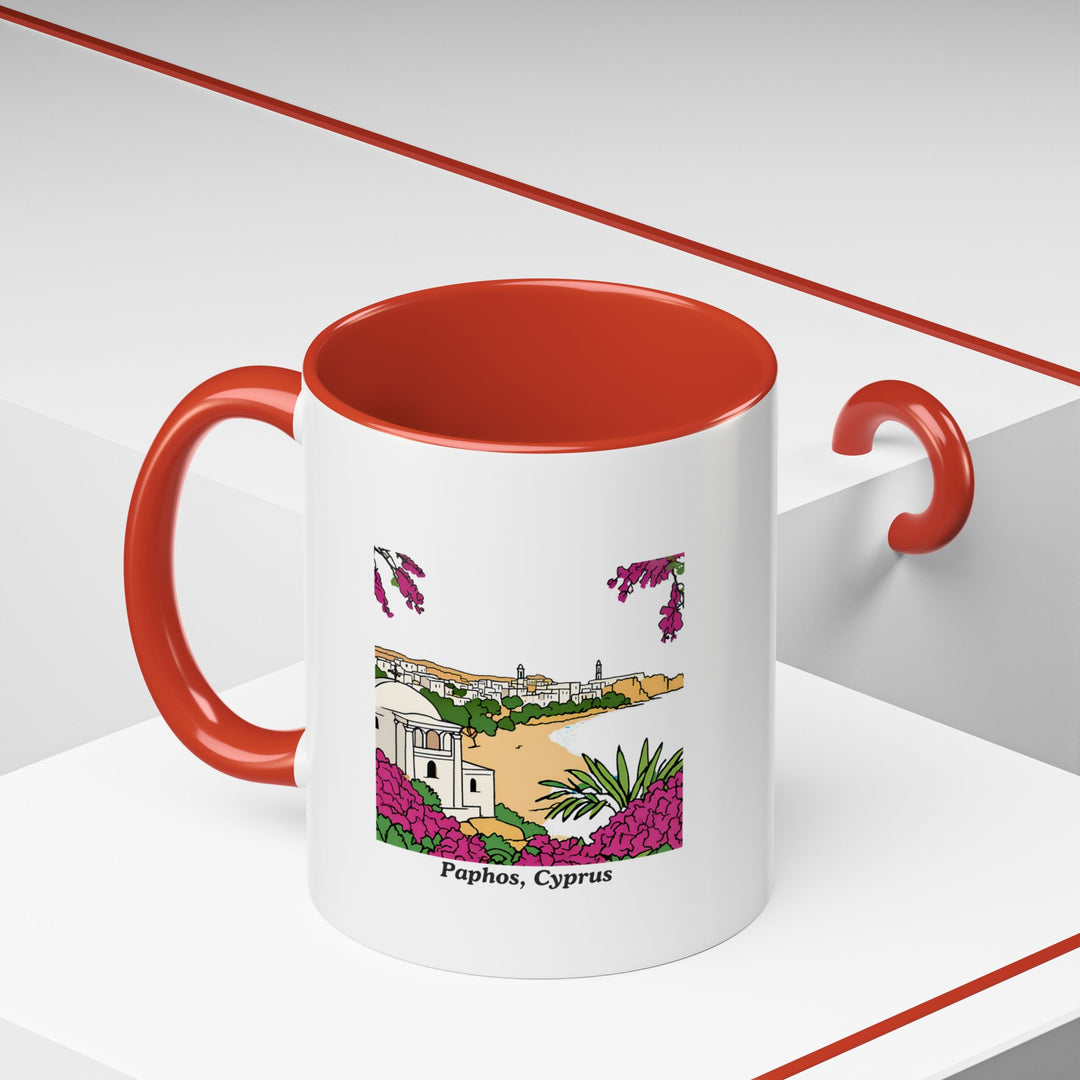 The Paphos Cyprus Mug is a beautifully crafted ceramic piece with detailed designs celebrating the charm of Paphos. Dishwasher safe and practical, it makes an excellent addition to your kitchen or a unique gift.