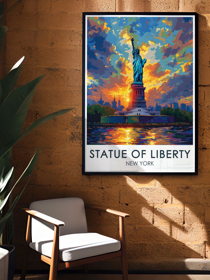 Hyde Park poster showcasing the timeless beauty and historical significance with the statue of liberty in the background perfect for gifts and home decor