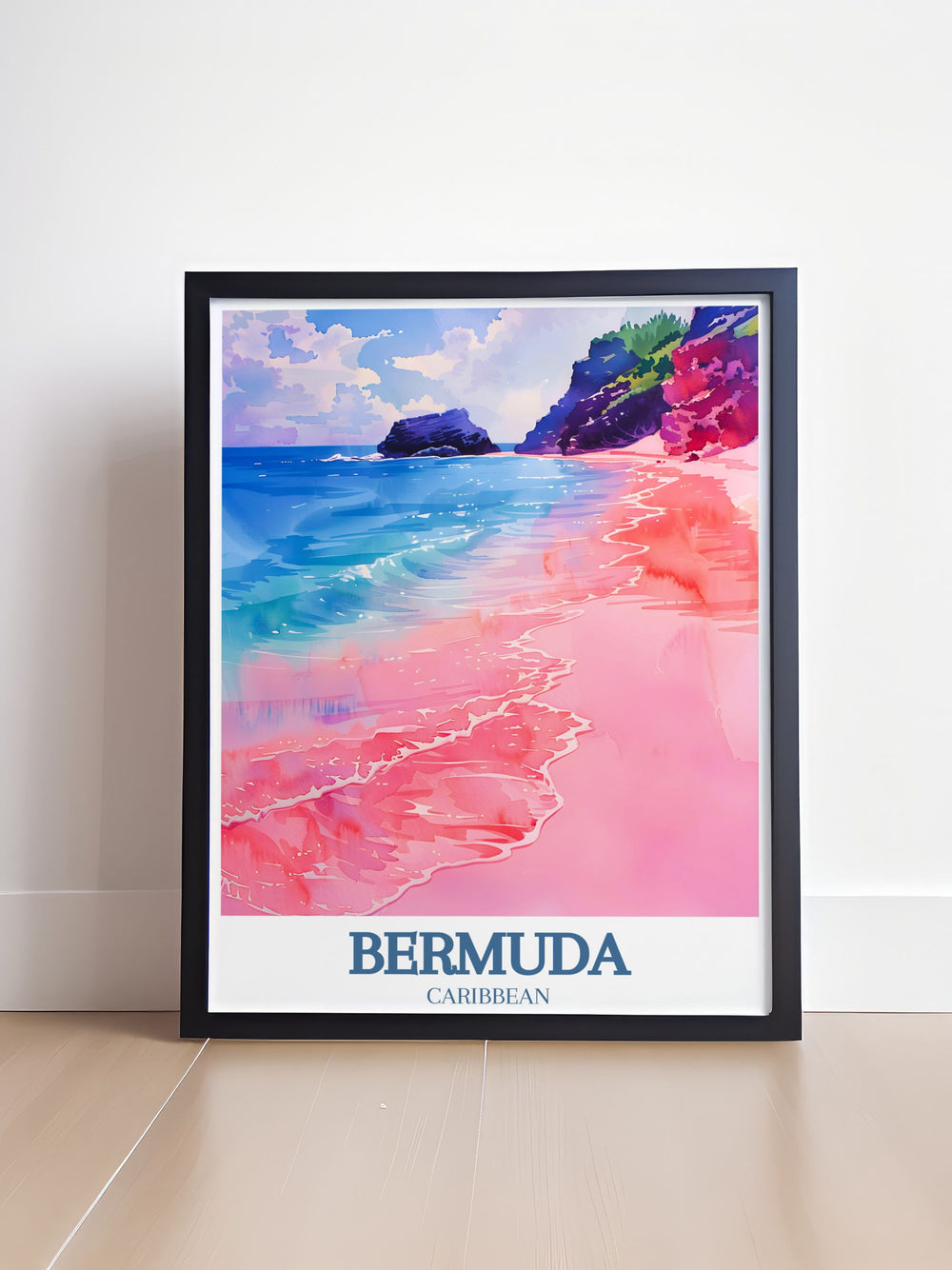 Detailed digital download of Bermudas iconic Horseshoe Bay Beach and peaceful Warwick Long Bay, ideal for any art collection or as a memorable travel keepsake. Enhances your home with Bermudas island charm.