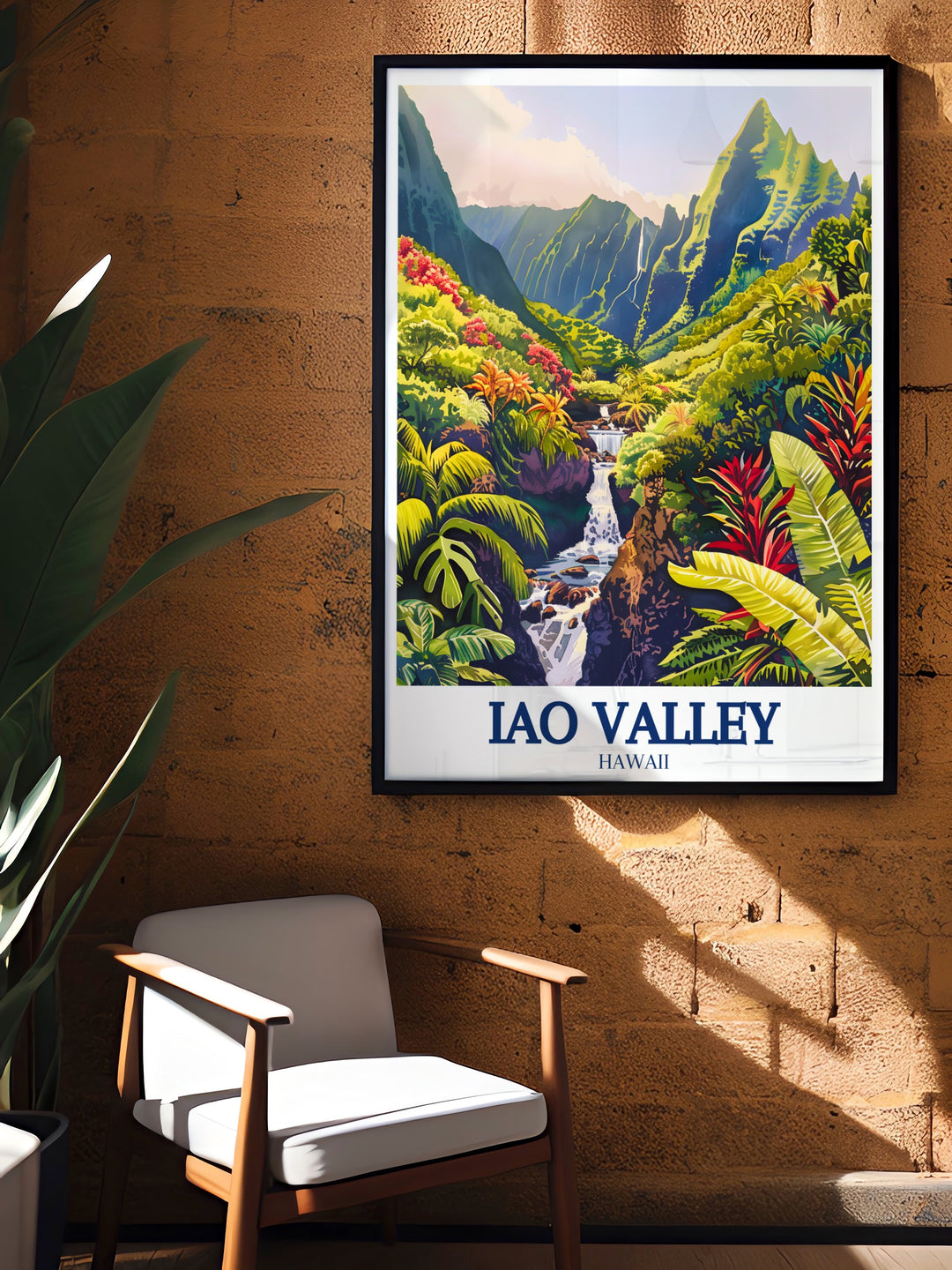 This Iao Valley canvas art portrays the stunning Iao Needle rising above the lush valley, with the Iao Stream flowing gently below. The rich colors and attention to detail make this travel poster a perfect gift for anyone who loves Hawaiis natural landscapes.