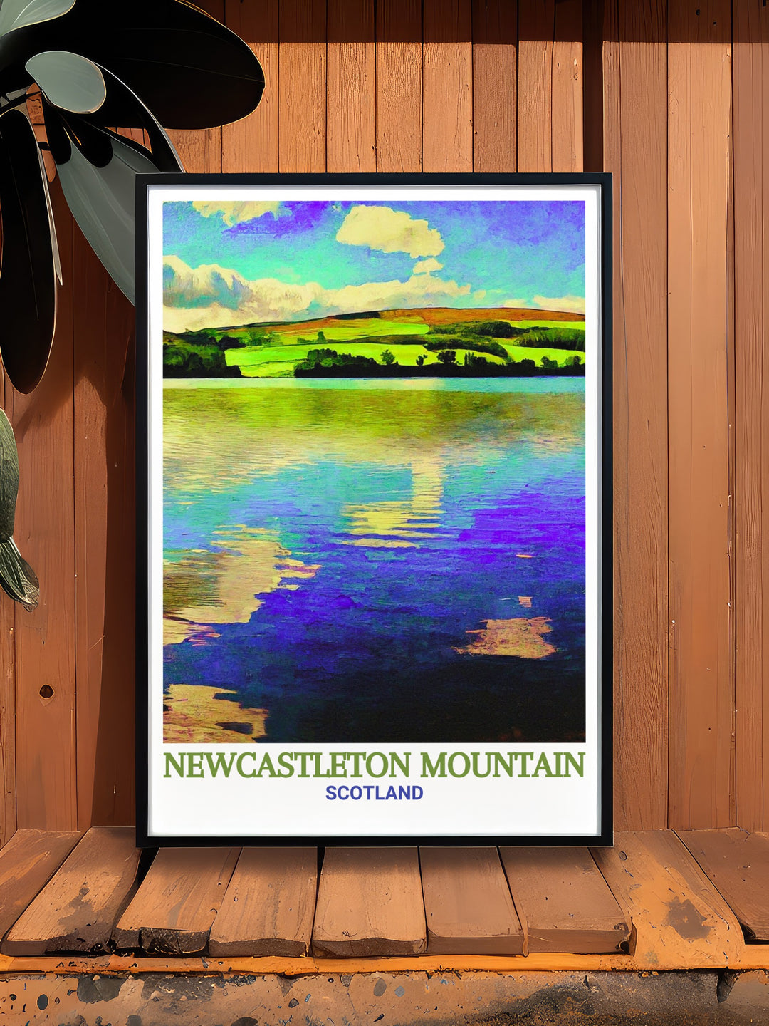 Scotland biking poster featuring Newcastleton Mountain Biking and Kielder Water. This detailed print captures the dynamic terrain and natural splendor of the area, making it an inspiring piece for home or office decor. Perfect for outdoor enthusiasts.