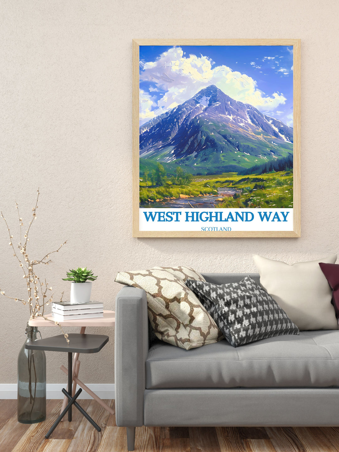 Buachaille Etive Mor Modern Prints capturing the breathtaking landscape of the Scottish Highlands. This West Highland Way Art Print is a beautiful addition to any home and an ideal gift for those who cherish Scotlands natural wonders.