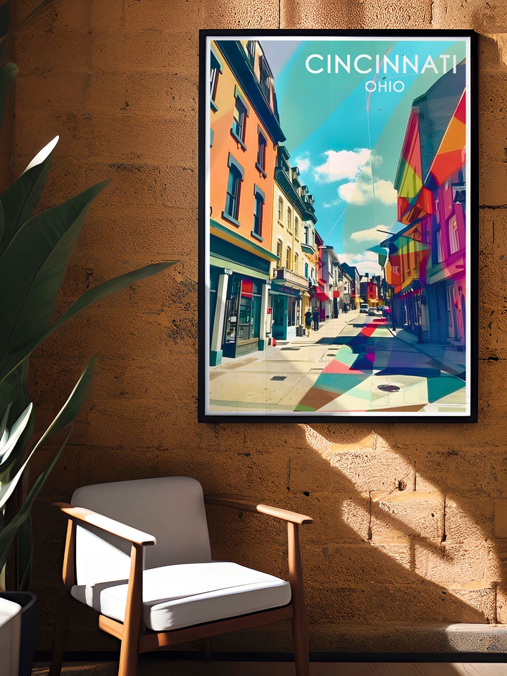 This Cincinnati poster brings the lively energy of Findlay Market to life. A perfect addition for those who appreciate local markets and vibrant community scenes.