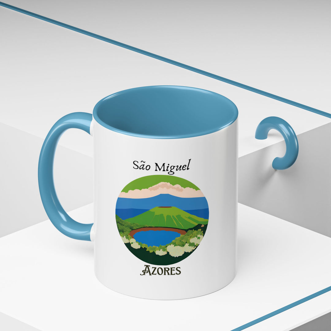 This São Miguel mug highlights the island's beauty with intricate artwork of famous sites and lush scenery. Durable and dishwasher-safe, a perfect gift or personal keepsake for those who appreciate the Azores' charm and artistic design inspired by São Miguel.