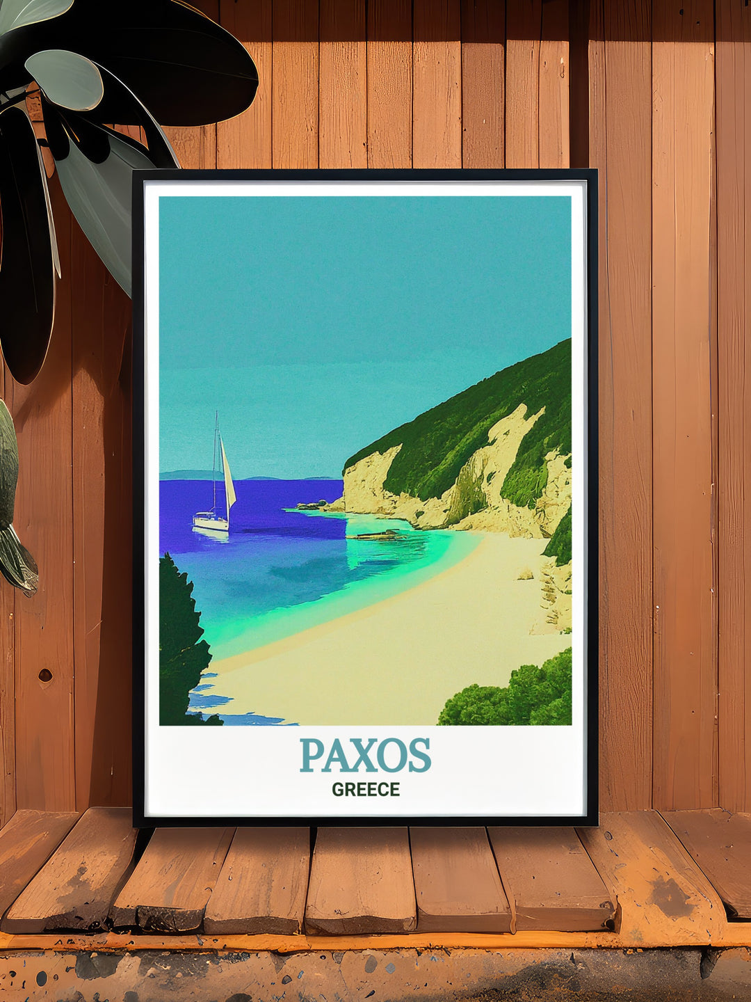 Erimitis Beach wall art brings the calm waters and stunning landscape of Paxos into your home this Greece island print is perfect for adding an elegant touch to your decor making it a great gift for travelers and those who appreciate the beauty of Greece