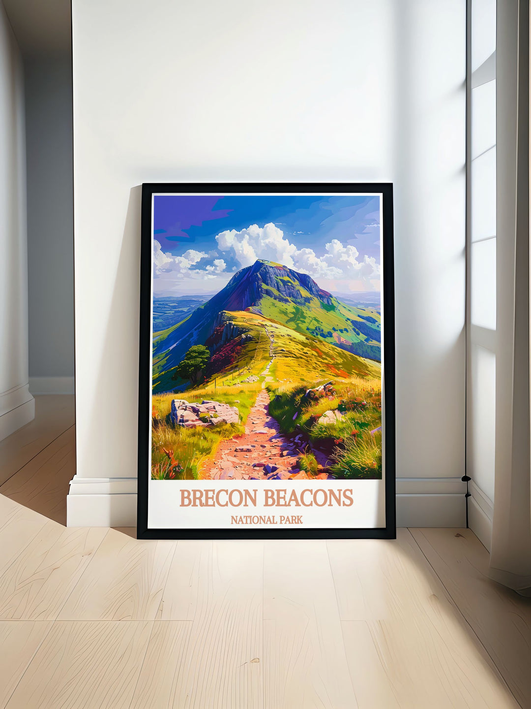 Exquisite gallery wall art of Pen Y Fan in the Brecon Beacons National Park, capturing the dynamic landscapes and natural grandeur of South Wales. This piece is ideal for adding a touch of the wild Welsh countryside to your home decor.