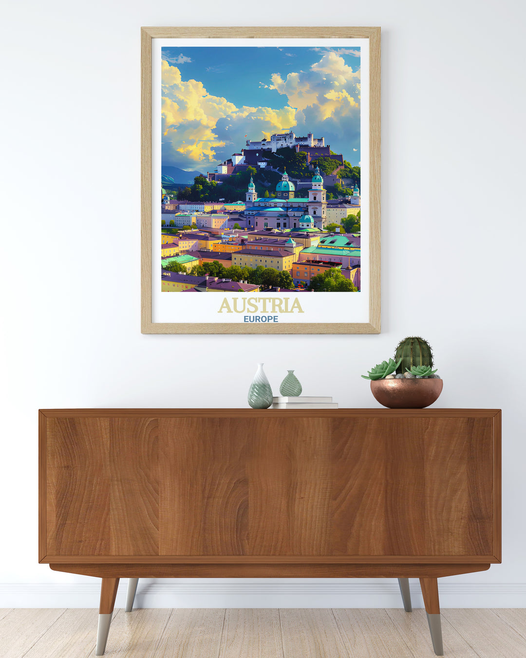 Salzburgs Historic Center art print brings Austrias vibrant culture to life with a stunning city print. This Austria wall art adds an elegant touch to any space making it ideal for modern decor and gifts for friends on special occasions like birthdays or Christmas.