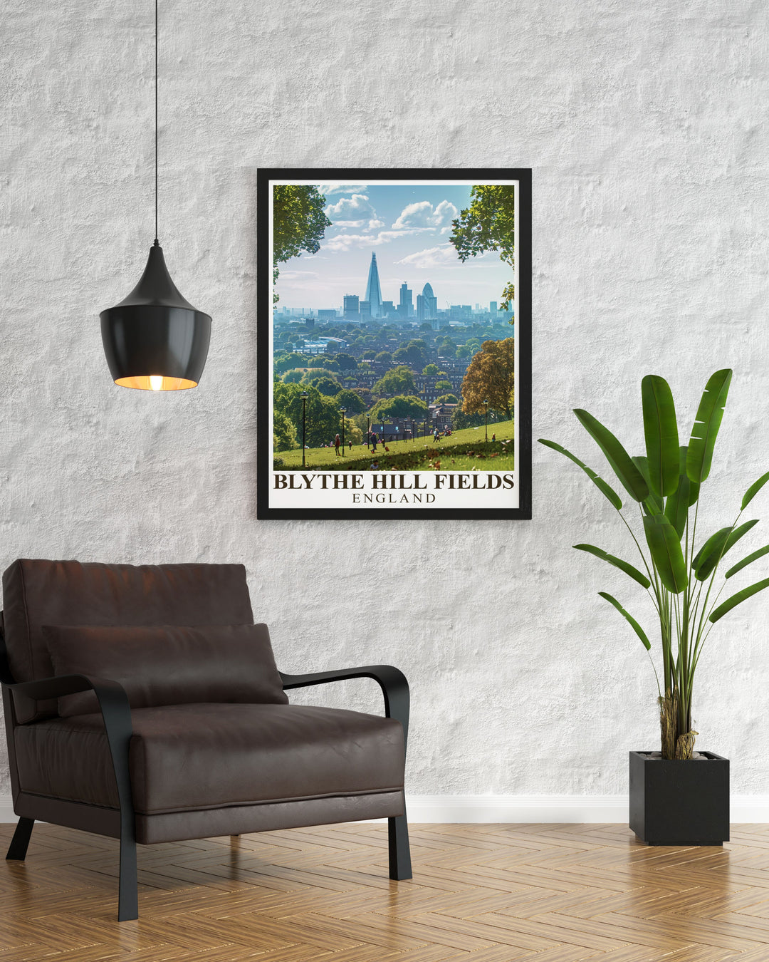 Capture the essence of South East Londons parks with this poster featuring Blythe Hill Fields stunning landscapes and panoramic views, perfect for enhancing any living space with its scenic charm.