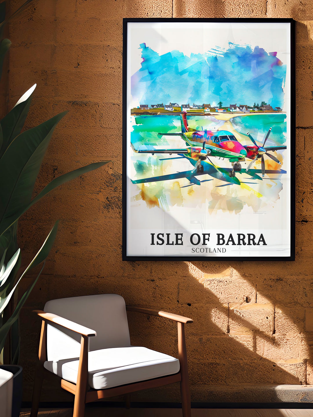 Celebrate the uniqueness of Scotlands Isle of Barra with this travel print featuring Traigh Mhor Beach. Known for its beach airport and stunning views, this canvas art captures the serenity and adventure of the Outer Hebrides, making it a wonderful gift for travel enthusiasts.