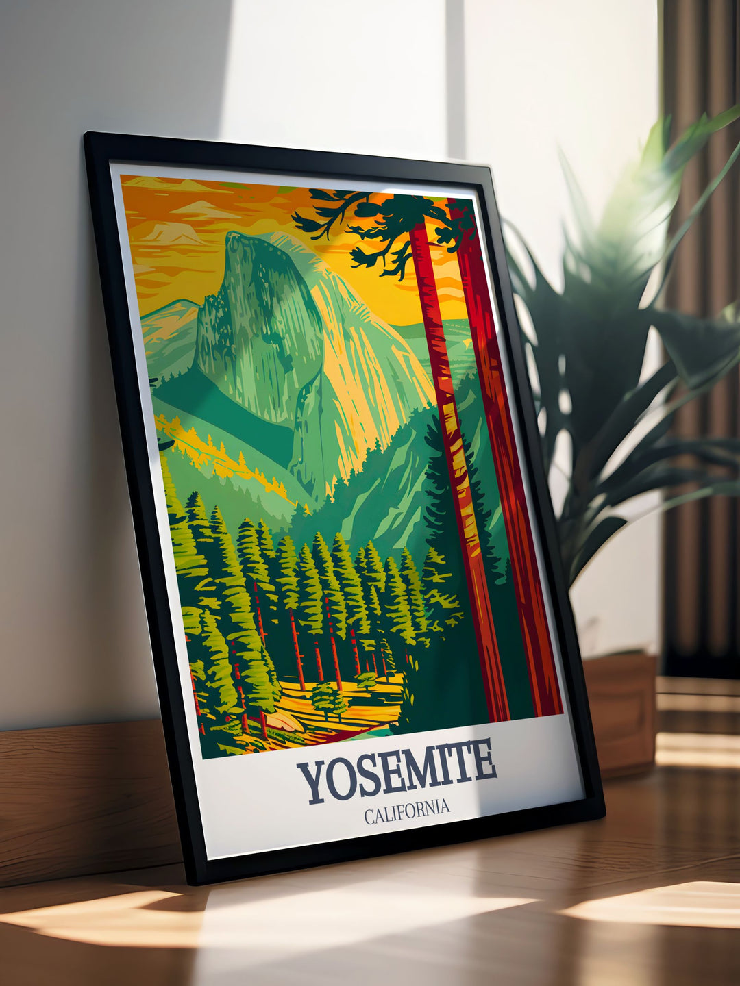 Sierra Nevada Print featuring Half Dome and Yosemite Valley for a classic and elegant touch in your home decor