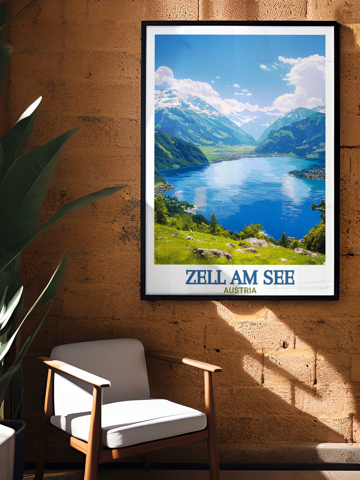 Lake Zell perfect wall decor print showcasing scenic views of Austrias renowned lake ideal for transforming your living area with a blend of modern and classic design