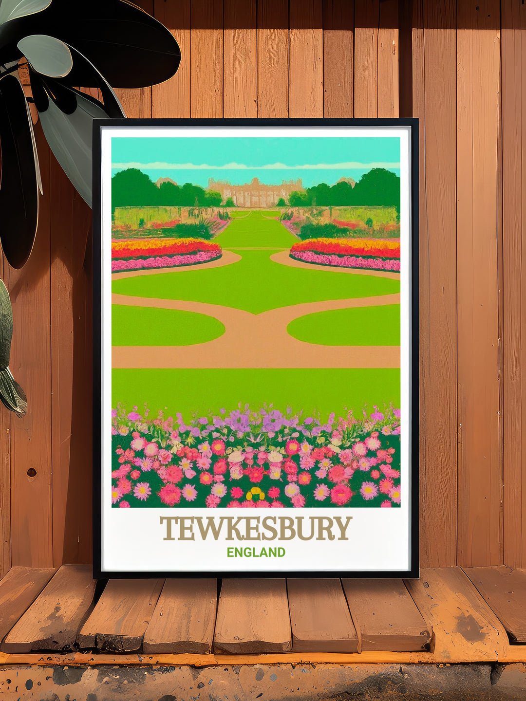 Elegant Victoria Gardens print highlighting the peaceful beauty of Victoria Gardens in a stylish design perfect for home decor and as a special Uk wall print