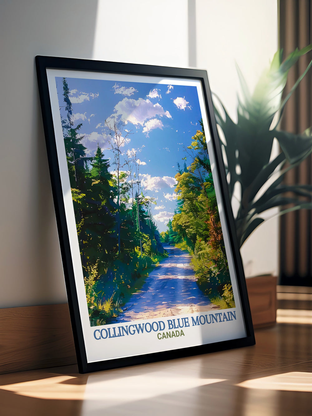 Collingwood Canvas Art offers a detailed illustration of Blue Mountain and the Georgian Trail, celebrating the outdoor beauty of Ontario. This art print is ideal for nature lovers looking to add a touch of Canadian wilderness to their home decor.