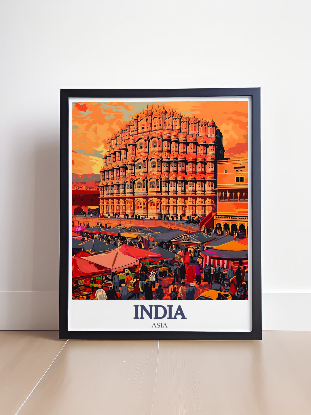 Taj Mahal and Hawa Mahal come together in this stunning travel art piece, blending the beauty of two of Indias greatest architectural wonders. Ideal for home decor or as a personalized gift for any occasion.