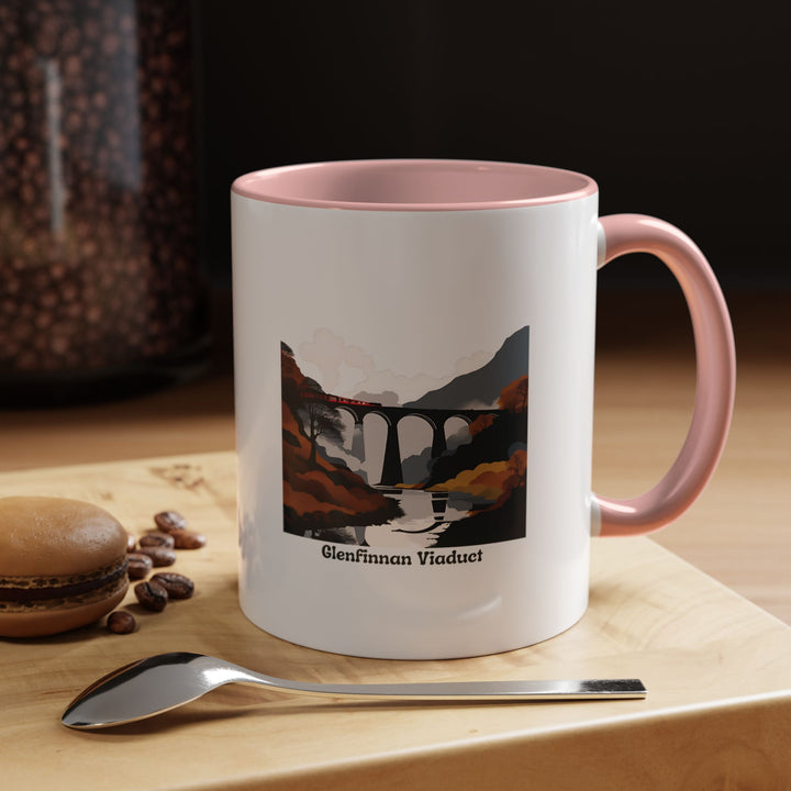 The Glenfinnan Viaduct mug offers a picturesque depiction of one of Scotland's most beloved landmarks. Dishwasher and microwave-safe, it is an ideal addition to any drinkware collection or a thoughtful gift.