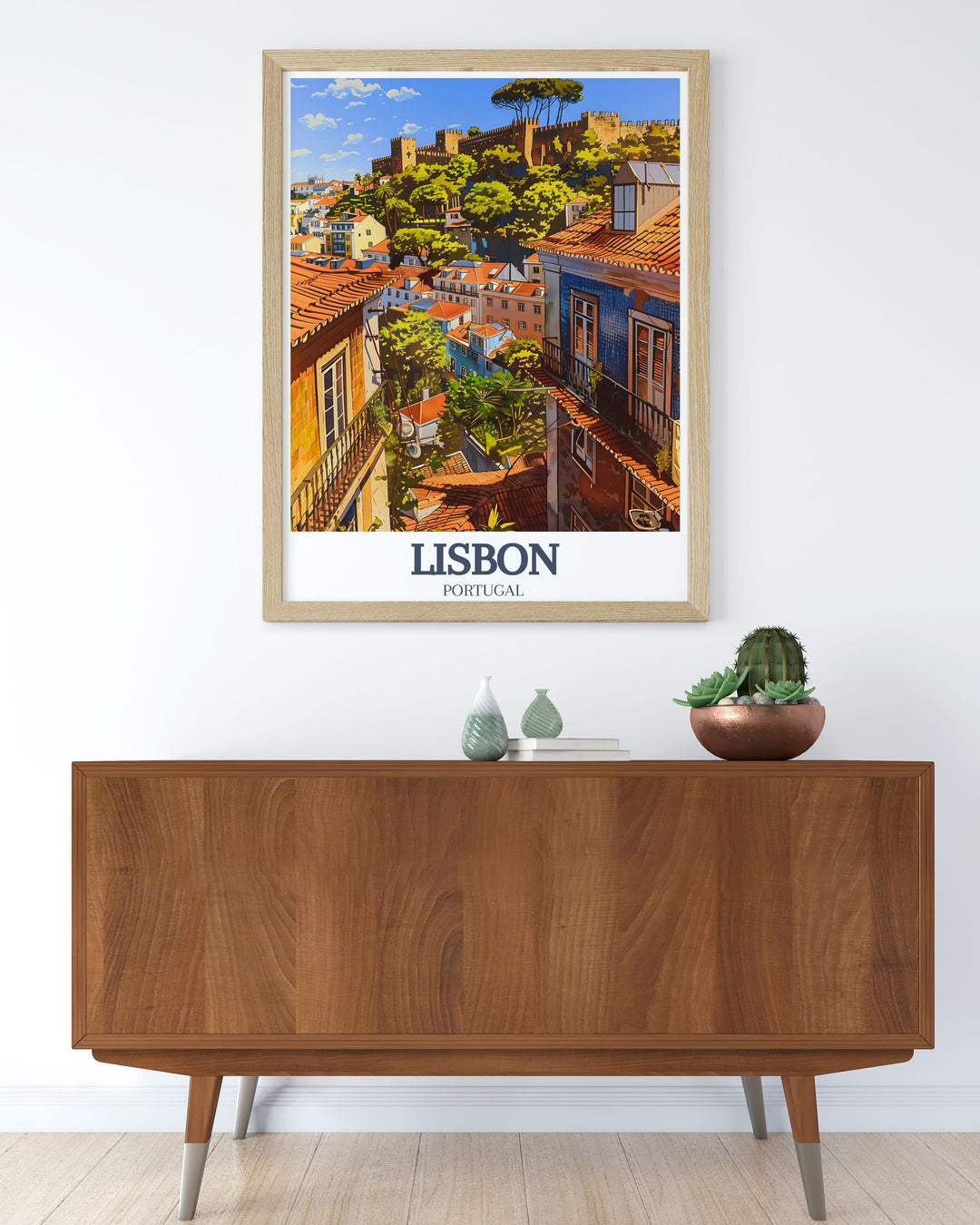 Alfama District and Sao Jorge Castle Elegant Home Decor is ideal for creating a sophisticated atmosphere in your home or office. These Portugal Art Prints make a wonderful addition to any decor style.