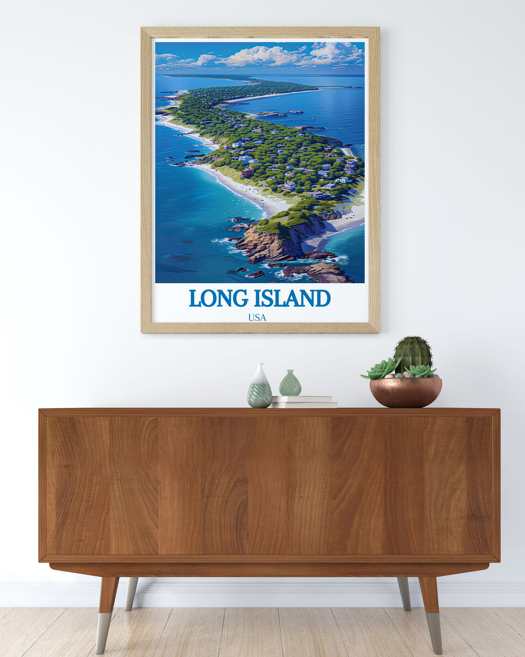 Experience the tranquility of Fire Island with this detailed poster, capturing its untouched dunes and peaceful atmosphere, perfect for adding a touch of coastal serenity to your home.
