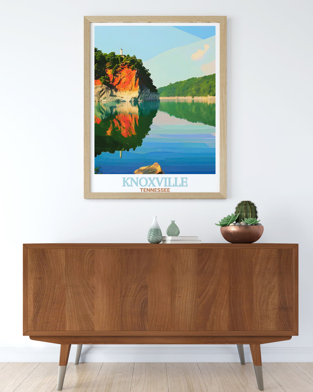 A beautiful Knoxville city map and travel print showcasing the citys famous landmarks, including the scenic Ijams Nature Center. This wall art is ideal for anyone who enjoys the outdoors and wants to bring a piece of Knoxvilles vibrant landscape into their living room.