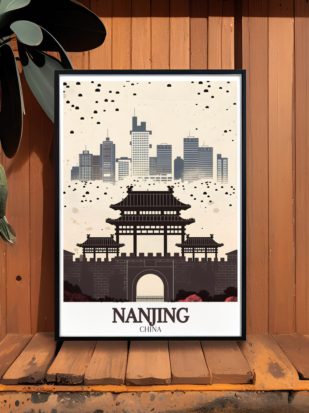 This Nanjing Poster Print features the iconic Zhonghua Gate, one of the worlds largest ancient city gates, set against the modern skyline of Nanjing. The artwork captures the harmonious blend of historical architecture and contemporary cityscape, making it ideal for those who love Asian history and urban charm. Perfect for home or office decor.