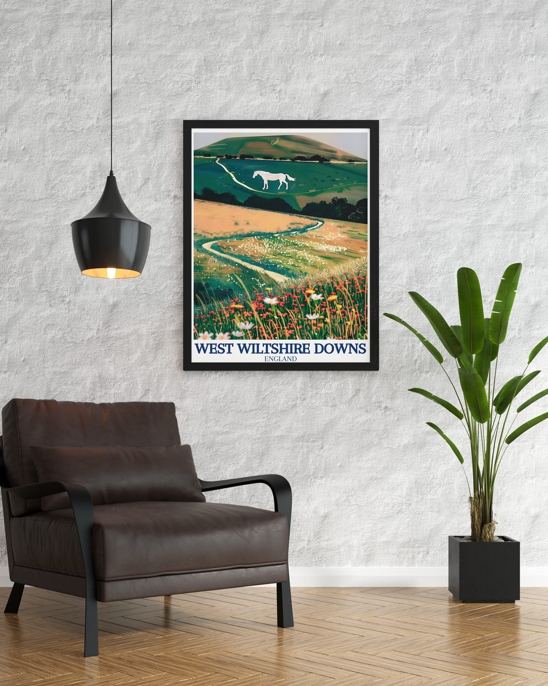 Westbury Hill and Westbury white horse modern prints perfect for creating a stylish and serene living room decor bringing the beauty of the UKs ancient sites into your home