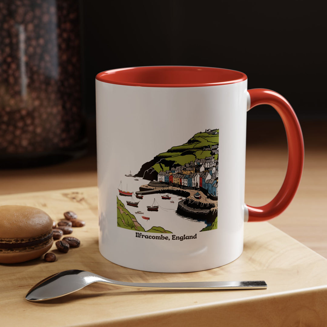 A beautifully designed Ilfracombe England Mug featuring vibrant artwork that captures the coastal beauty of Ilfracombe. This dishwasher-safe ceramic mug is perfect for coffee lovers and makes a meaningful gift or keepsake for England enthusiasts.