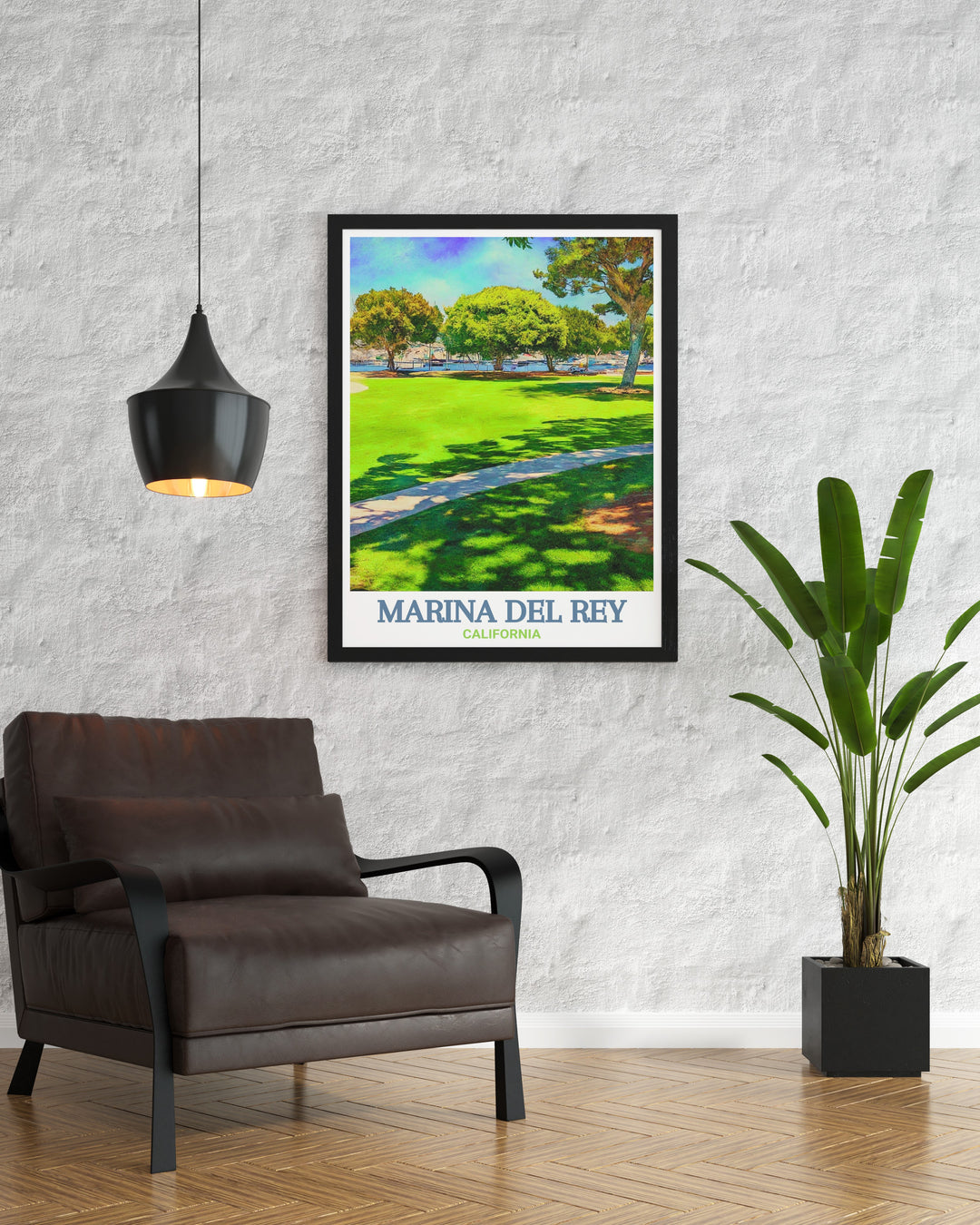 Modern Marina del Rey city map art print for a stylish and vibrant wall decor option. Featuring Burton W. Chace Park this fine line print brings a pop of color to any room making it an ideal gift for friends or loved ones looking to enhance their space.