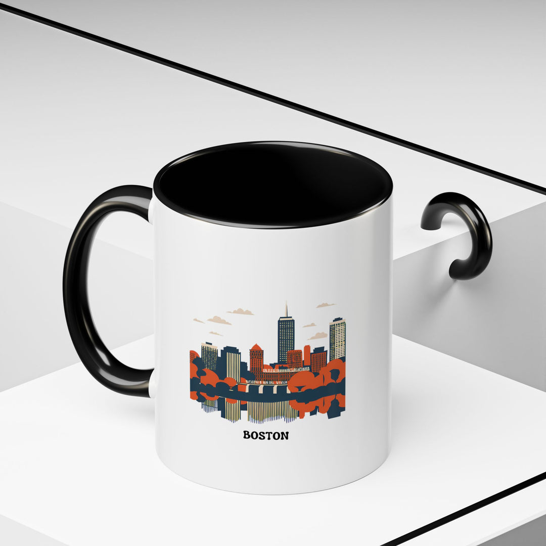 A premium-quality Boston Mug with bold, colorful designs inspired by Boston's heritage. This ceramic mug is dishwasher and microwave safe, making it perfect for coffee lovers and as a unique keepsake.