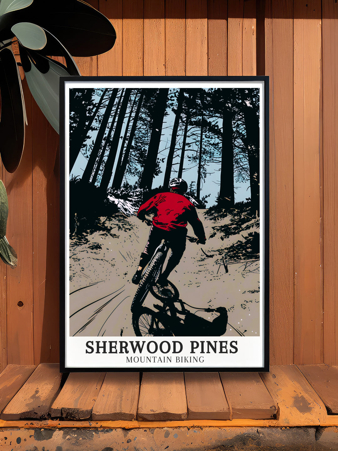 Sherwood Pines canvas wall art depicting the majestic views and challenging paths of the Big Bertha Trail in the East Midlands. These travel canvas prints are perfect for mountain biking art enthusiasts who appreciate natural beauty and adventure. Enhance your living space with Sherwood Pines Wall Art that captures the stunning views of the trails.