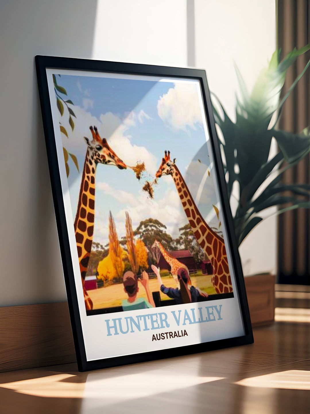 Australia print featuring Hunter Valley Zoo a beautiful depiction of the zoos lush landscapes and exotic animals making it a perfect addition to any home seeking to celebrate Australias natural beauty through art and wall decor.