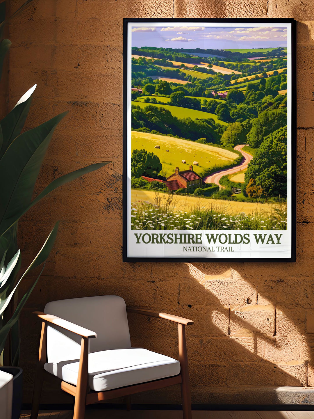 Captivating gallery wall art of the Yorkshire Wolds Way, showcasing the trails rolling hills, lush landscapes, and charming villages. This piece adds a touch of natural elegance and tranquility to your home or office, celebrating one of the UKs most scenic trails.