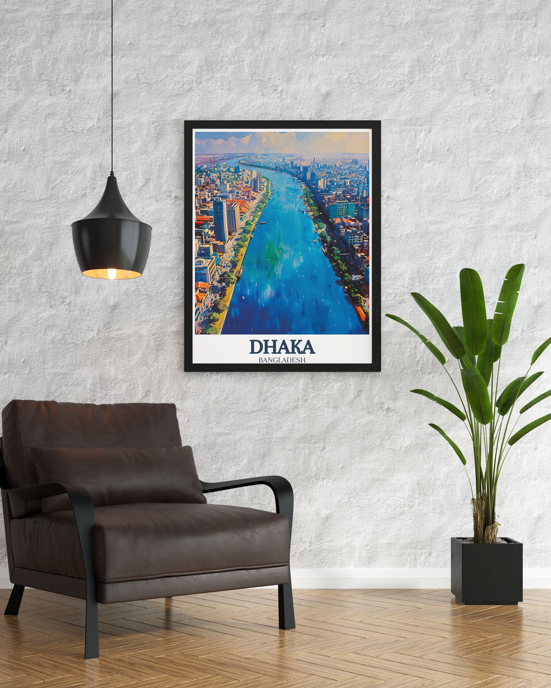 Vibrant Buriganga river Dhaka artwork capturing the bustling streets and scenic river landscapes a perfect gift for anniversaries birthdays and Christmas.
