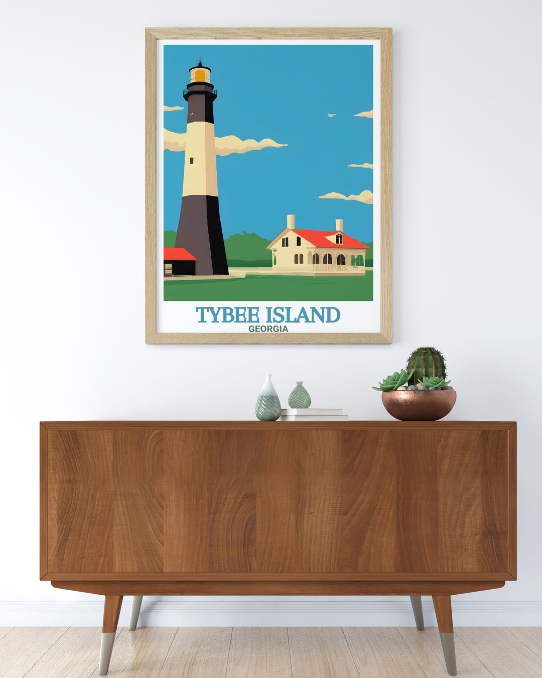 Stunning black and white Tybee Island Artwork featuring Tybee Island Light Station and Museum ideal for complementing any color scheme in your home bringing a sophisticated touch.