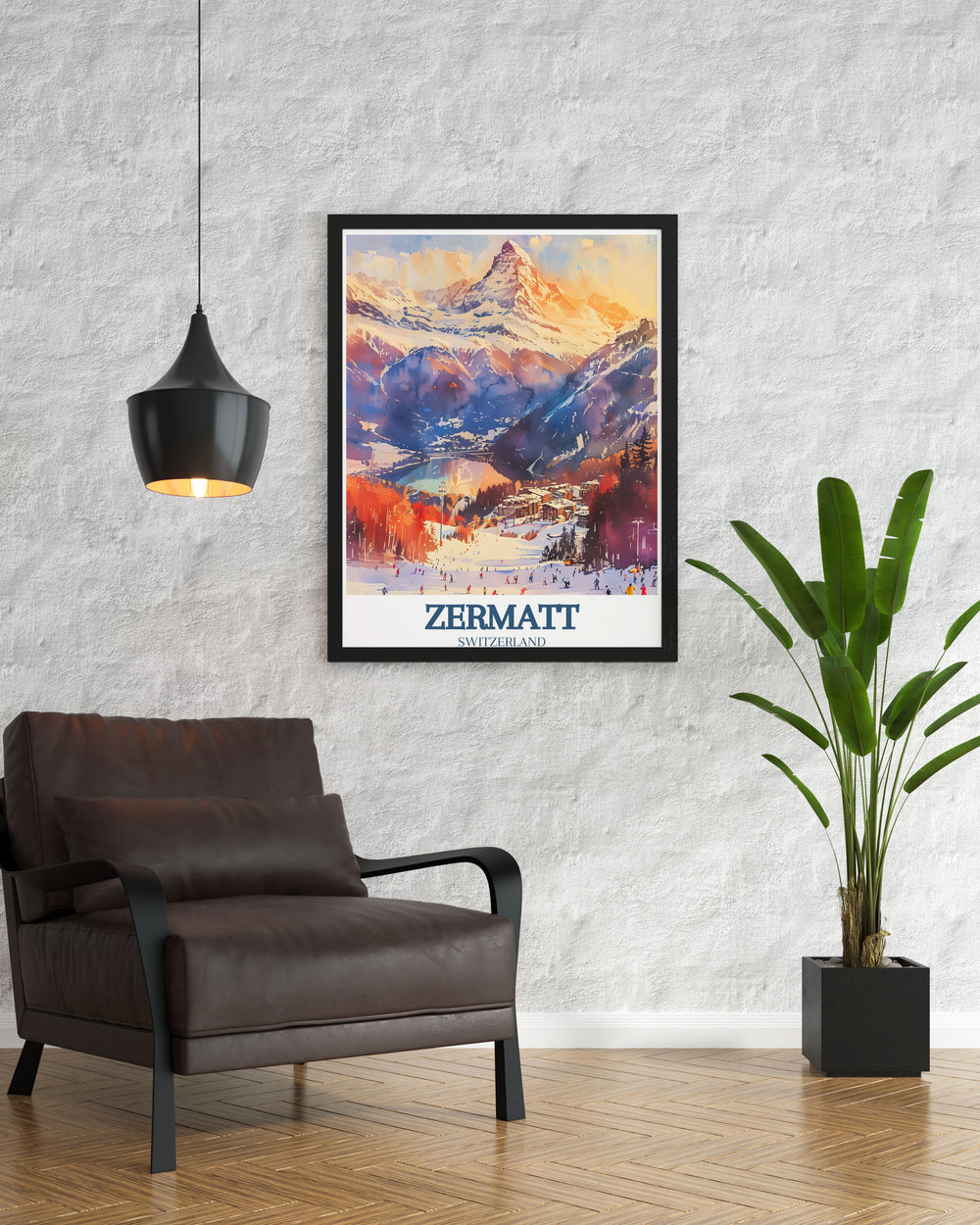 Stunning Sunnegga Paradise Rothorn Leisee Lake Ski Resort Wall Art designed to add elegance and charm to your home decor