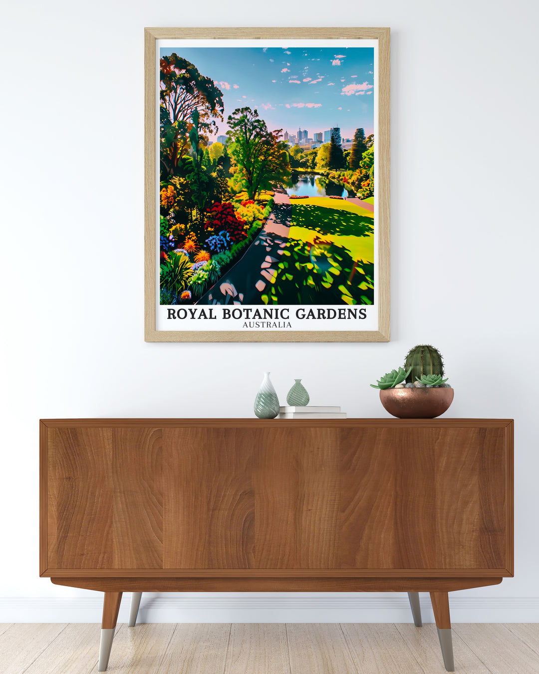 This Southern Lawn Melbourne Gardens print is a beautiful piece of Australia Travel Art that captures the essence of the Royal Botanic Gardens making it an ideal choice for anyone looking to add a touch of elegance to their home