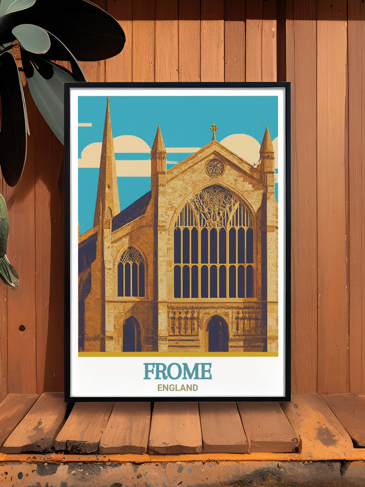 a framed poster of a cathedral in england