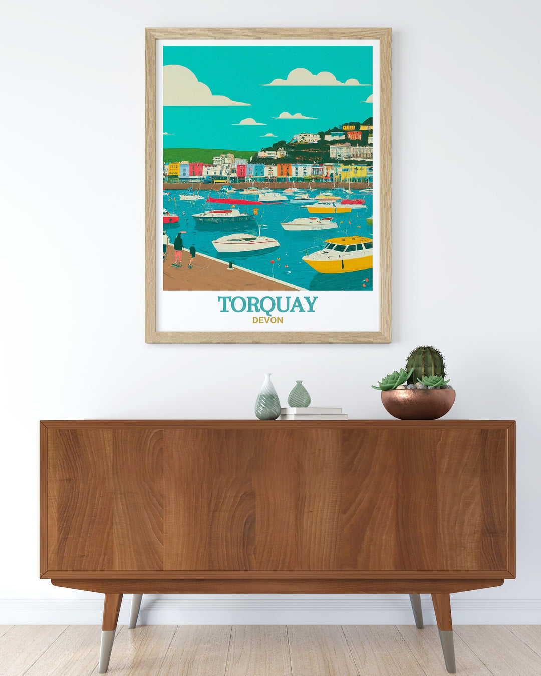 Torquay Harbour, with its mix of modern yachts and traditional fishing boats, is brought to life in this canvas art. Ideal for those who appreciate Devons coastal beauty, this print offers a soothing reminder of the English seaside.